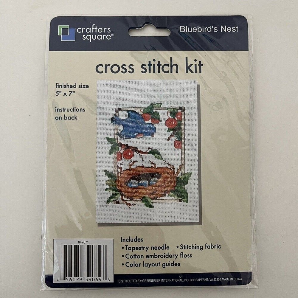 Crafters Square Bluebird's Nest Cross Stitch Kit 847671 NEW